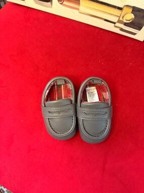 Baby Brown Slip-On Loafer Shoes with Plaid Lining